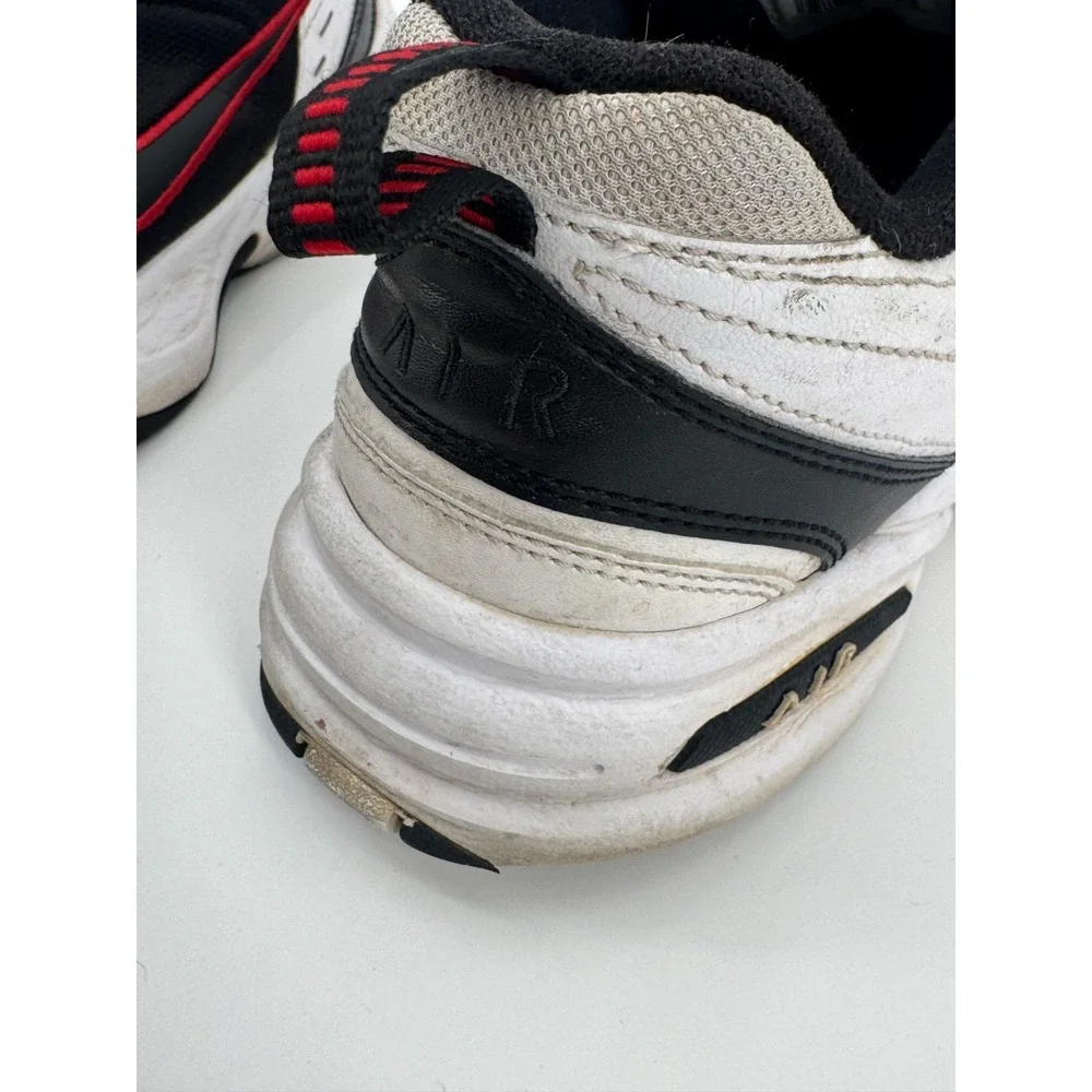 Nike Air Monarch IV 415445-101 Mens Sneakers 12 White Black Swoosh Workout Shoes